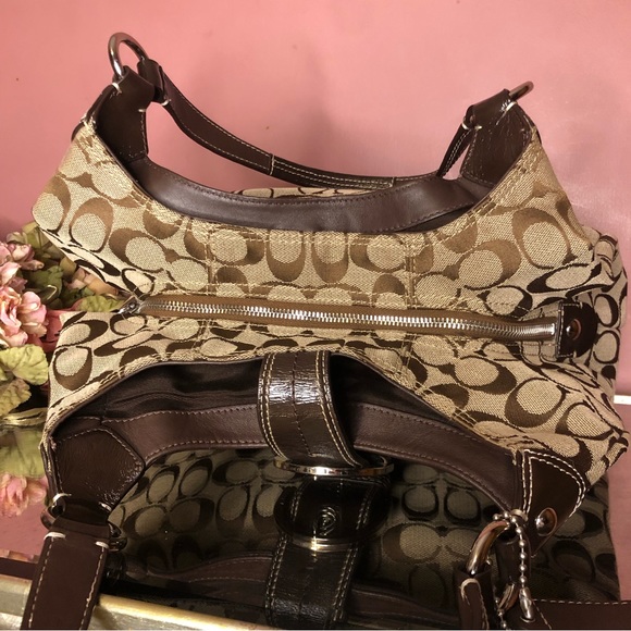 Coach F17403 Signature khaki brown shoulder bag - Picture 9 of 11